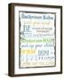 Bathroom Rules Multi-Taylor Greene-Framed Art Print