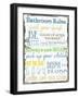 Bathroom Rules Multi-Taylor Greene-Framed Art Print