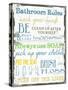 Bathroom Rules Multi-Taylor Greene-Stretched Canvas