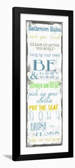 Bathroom Rules Multi-Taylor Greene-Framed Premium Giclee Print