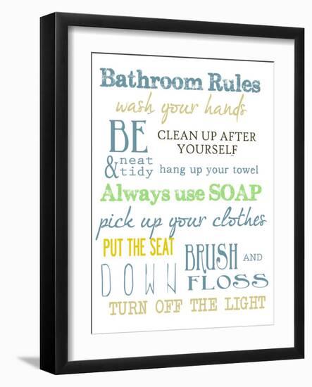 Bathroom Rules (Multi)-Taylor Greene-Framed Art Print