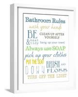 Bathroom Rules (Multi)-Taylor Greene-Framed Art Print