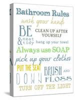Bathroom Rules (Multi)-Taylor Greene-Stretched Canvas