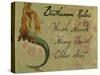 Bathroom Rules Vintage Mermaid-sylvia pimental-Stretched Canvas