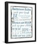 Bathroom Rules White-Taylor Greene-Framed Art Print