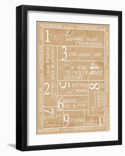 Bathroom Rules-Taylor Greene-Framed Art Print