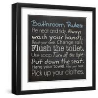 Bathroom Rules-Lauren Gibbons-Framed Art Print