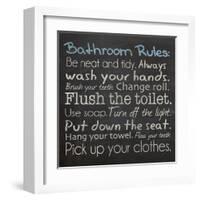 Bathroom Rules-Lauren Gibbons-Framed Art Print