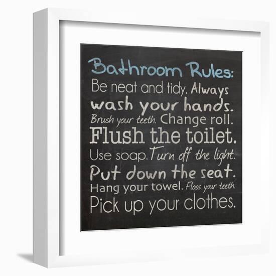 Bathroom Rules-Lauren Gibbons-Framed Art Print