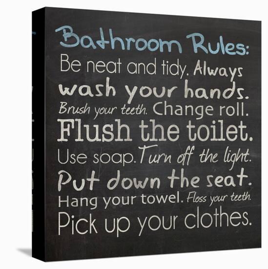 Bathroom Rules-Lauren Gibbons-Stretched Canvas