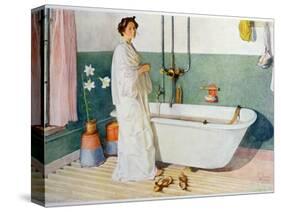 Bathroom Scene - Lisbeth, Pub. in 'Lasst Licht Hinin'-Carl Larsson-Stretched Canvas