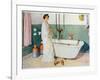 Bathroom Scene - Lisbeth, Pub. in 'Lasst Licht Hinin'-Carl Larsson-Framed Premium Giclee Print