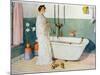 Bathroom Scene - Lisbeth, Pub. in 'Lasst Licht Hinin'-Carl Larsson-Mounted Premium Giclee Print