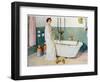 Bathroom Scene - Lisbeth, Pub. in 'Lasst Licht Hinin'-Carl Larsson-Framed Premium Giclee Print