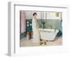 Bathroom Scene - Lisbeth, Pub. in 'Lasst Licht Hinin'-Carl Larsson-Framed Premium Giclee Print