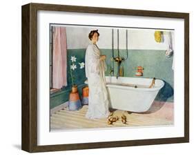 Bathroom Scene - Lisbeth, Pub. in 'Lasst Licht Hinin'-Carl Larsson-Framed Giclee Print