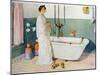 Bathroom Scene - Lisbeth, Pub. in 'Lasst Licht Hinin'-Carl Larsson-Mounted Giclee Print