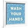 Bathroom Signs - Bubbles - Wash Your Hands-BG^Studio-Framed Art Print