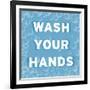 Bathroom Signs - Bubbles - Wash Your Hands-BG^Studio-Framed Art Print