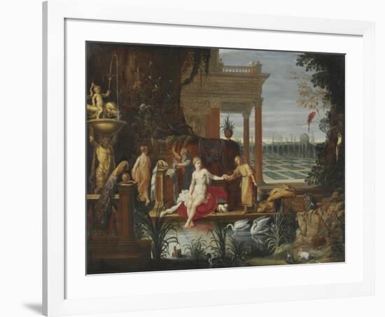 Bathseba in the Bath Receiving the Letter from King David-Pieter Bruegel the Elder-Framed Premium Giclee Print