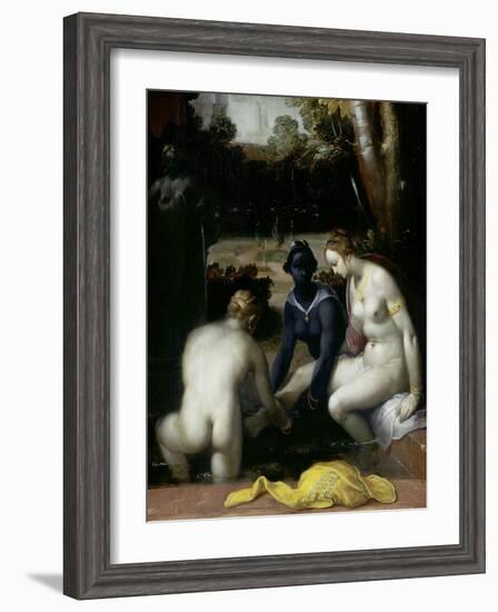 Bathsheba at Her Toilet, 1594-Cornelis Cornelisz. van Haarlem-Framed Giclee Print