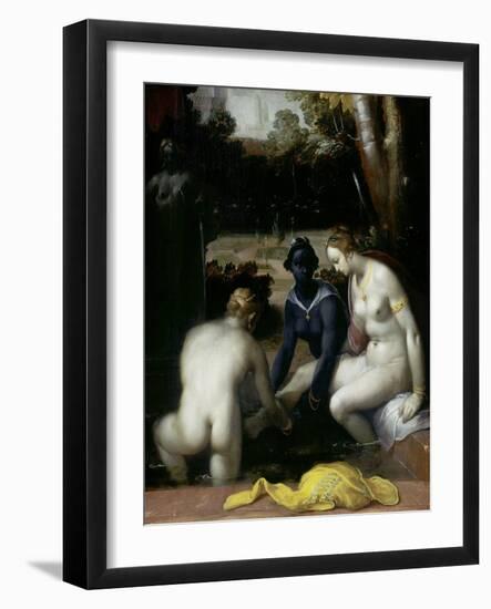 Bathsheba at Her Toilet, 1594-Cornelis Cornelisz. van Haarlem-Framed Giclee Print