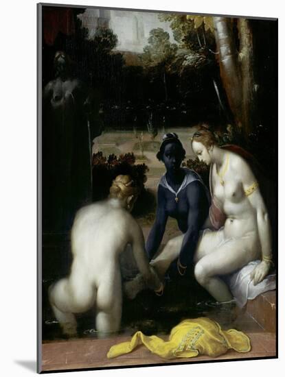 Bathsheba at Her Toilet, 1594-Cornelis Cornelisz. van Haarlem-Mounted Giclee Print