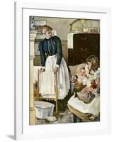 Bathtime in the Nursery, an Illustration from an Ivory Soap Ad, 1903-null-Framed Giclee Print