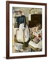 Bathtime in the Nursery, an Illustration from an Ivory Soap Ad, 1903-null-Framed Giclee Print