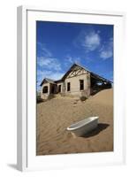 Bathtub and Abandoned House, Kolmanskop Ghost Town, Namibia-David Wall-Framed Photographic Print