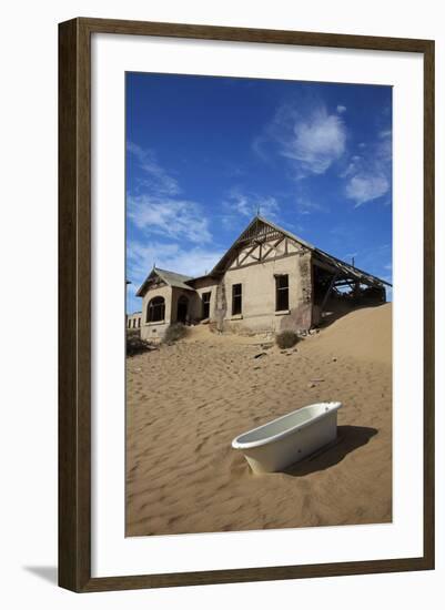 Bathtub and Abandoned House, Kolmanskop Ghost Town, Namibia-David Wall-Framed Photographic Print