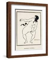 Bathyllus Posturing, Illustration from "The Sixth Satire of Juvenal," 1896-Aubrey Beardsley-Framed Giclee Print