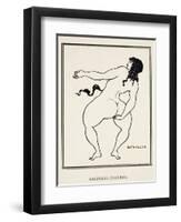 Bathyllus Posturing, Illustration from "The Sixth Satire of Juvenal," 1896-Aubrey Beardsley-Framed Giclee Print