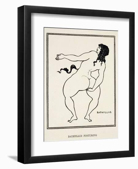 Bathyllus Posturing, Illustration from "The Sixth Satire of Juvenal," 1896-Aubrey Beardsley-Framed Giclee Print