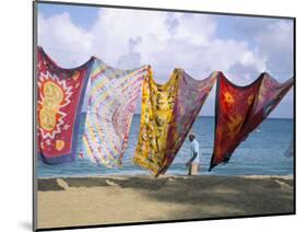 Batiks on Line on the Beach, Turtle Beach, Tobago, West Indies, Caribbean, Central America-Michael Newton-Mounted Photographic Print