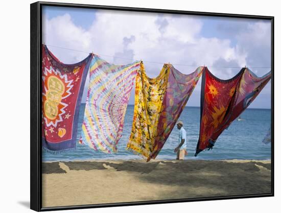 Batiks on Line on the Beach, Turtle Beach, Tobago, West Indies, Caribbean, Central America-Michael Newton-Framed Photographic Print