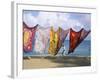 Batiks on Line on the Beach, Turtle Beach, Tobago, West Indies, Caribbean, Central America-Michael Newton-Framed Photographic Print