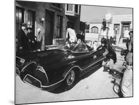 "Batman" Adam West and "Robin" Burt Ward During Shooting of Scene-Yale Joel-Mounted Premium Photographic Print