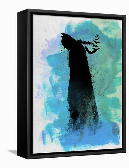 Batman Watercolor-Jack Hunter-Framed Stretched Canvas