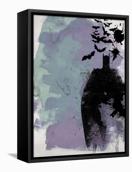 Batman Watercolor-Anna Malkin-Framed Stretched Canvas