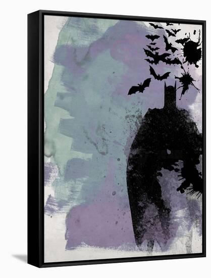 Batman Watercolor-Anna Malkin-Framed Stretched Canvas