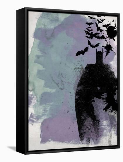 Batman Watercolor-Anna Malkin-Framed Stretched Canvas