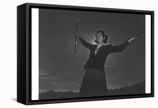 Baton Practice, Florence Kuwata-Ansel Adams-Framed Stretched Canvas