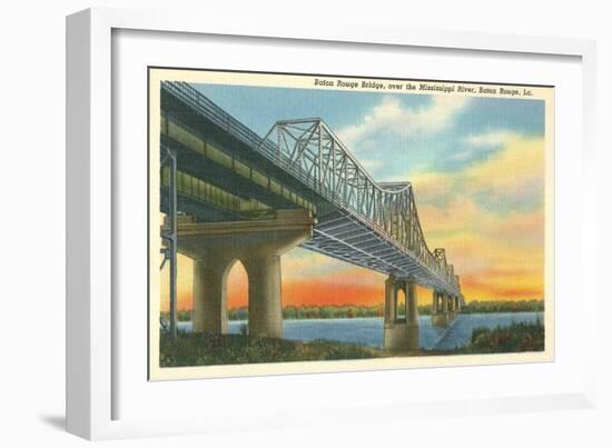 Baton Rouge Bridge over Mississippi, Louisiana-null-Framed Art Print