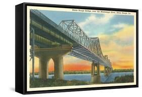 Baton Rouge Bridge over Mississippi, Louisiana-null-Framed Stretched Canvas