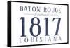Baton Rouge, Louisiana - Established Date (Blue)-Lantern Press-Framed Stretched Canvas