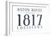 Baton Rouge, Louisiana - Established Date (Blue)-Lantern Press-Framed Art Print