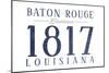 Baton Rouge, Louisiana - Established Date (Blue)-Lantern Press-Mounted Art Print