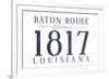 Baton Rouge, Louisiana - Established Date (Blue)-Lantern Press-Framed Art Print