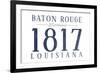 Baton Rouge, Louisiana - Established Date (Blue)-Lantern Press-Framed Art Print